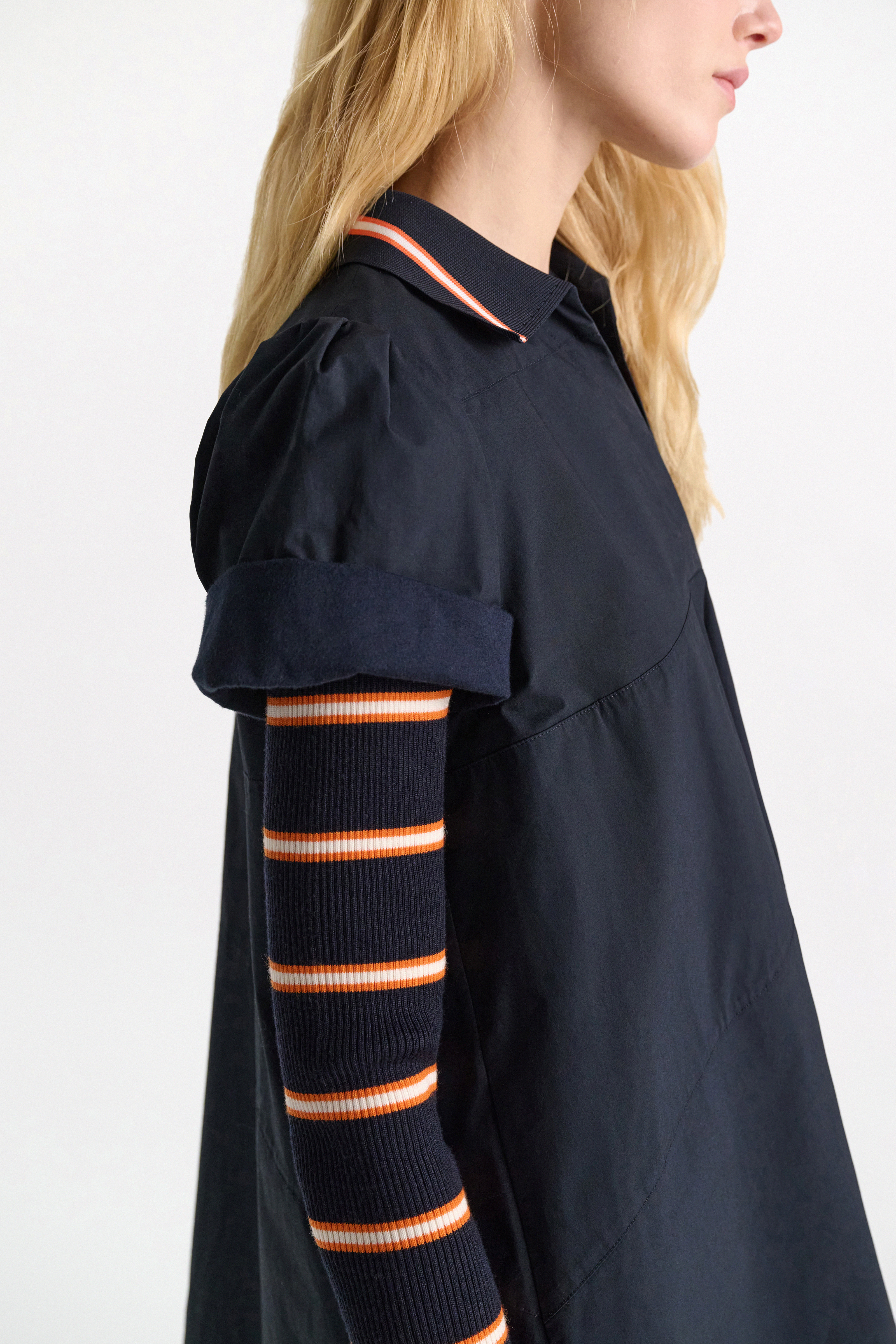 Dorothee Schumacher Polo mini-dress in cotton poplin dark navy
